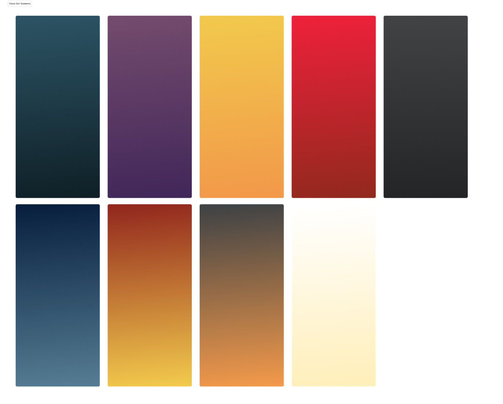 Gradient options for Clock Out app